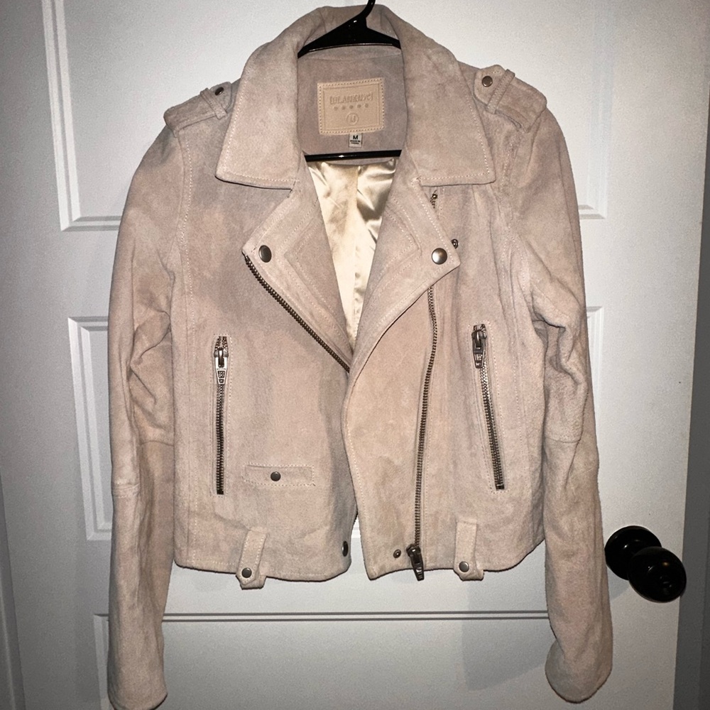 Blank NYC Light Tan Suede Leather Jacket